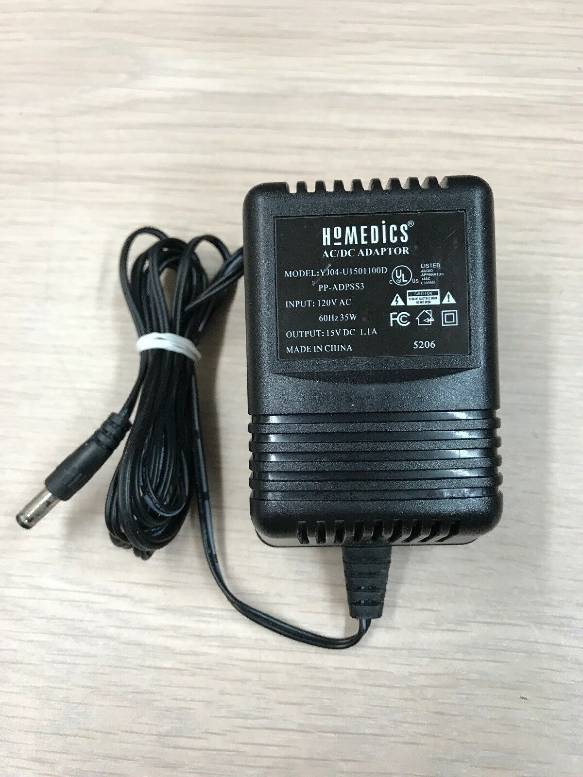 *Brand NEW* 15VDC 1.1A AC Adapter Homedics YJ04-U1501100D PP-ADPSS3 Power Supply